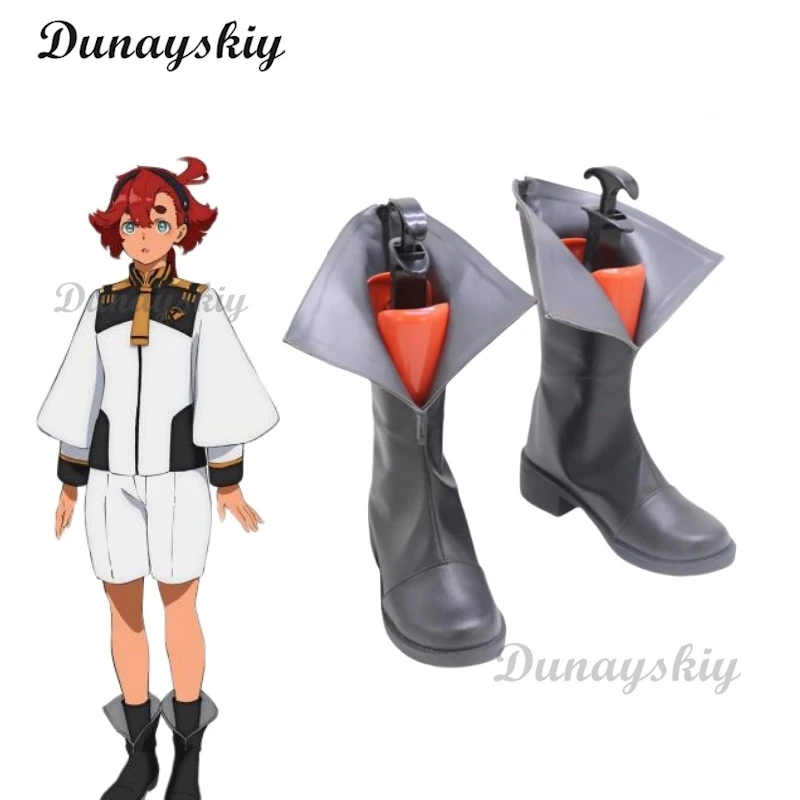 Черные туфли для косплея Suletta Mercury искусственная кожа изготовленные на заказ