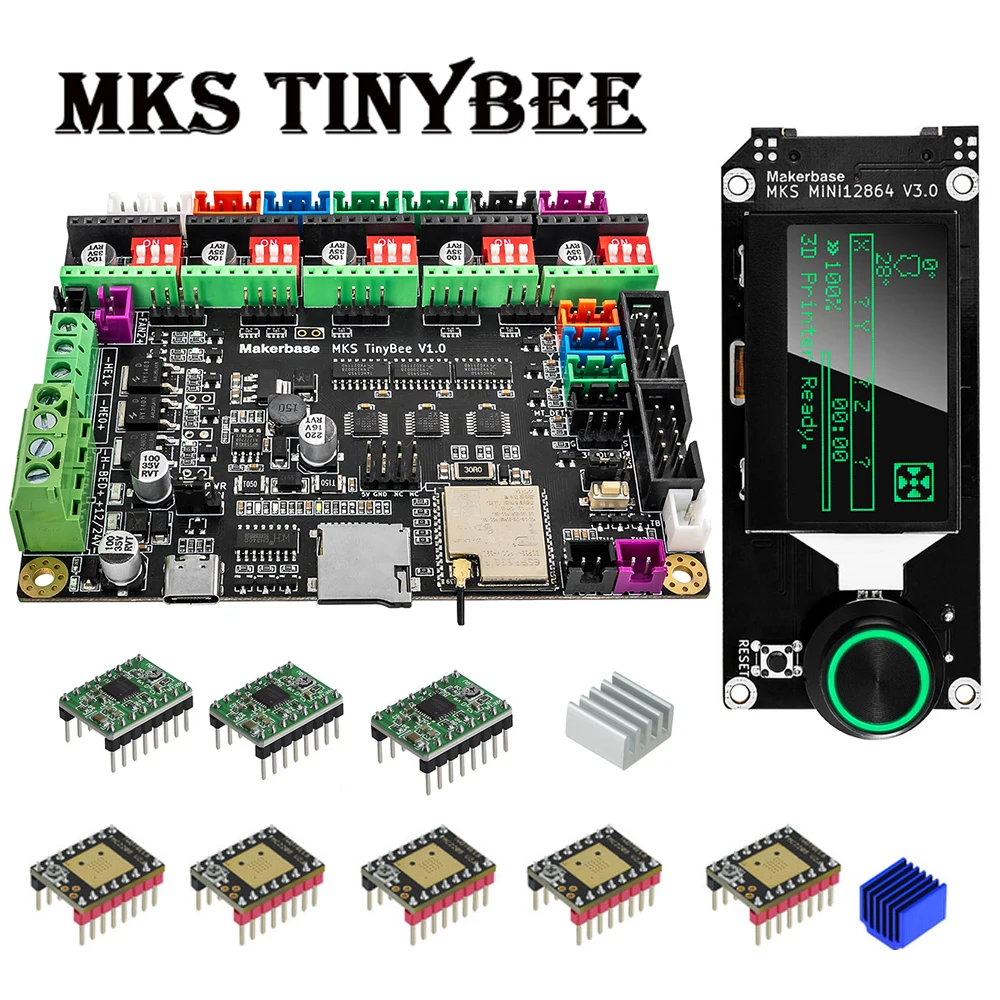 Материнская плата Makerbase MKS TinyBee 32 бит управления для 3D-принтера детали ESP32 MCU