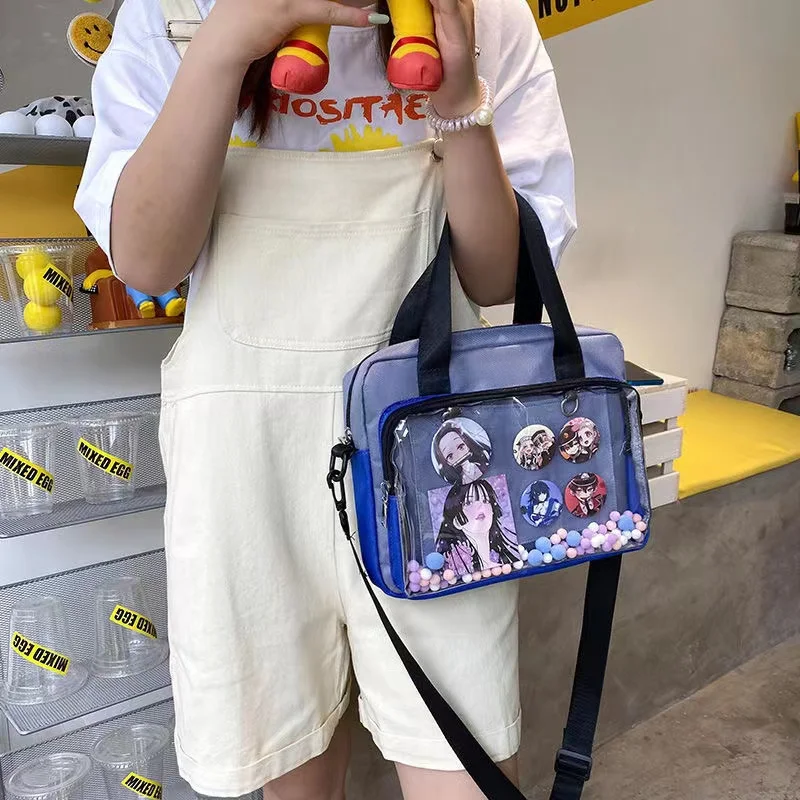 Японская прозрачная сумка в стиле Харадзюку для девочек школьная женская