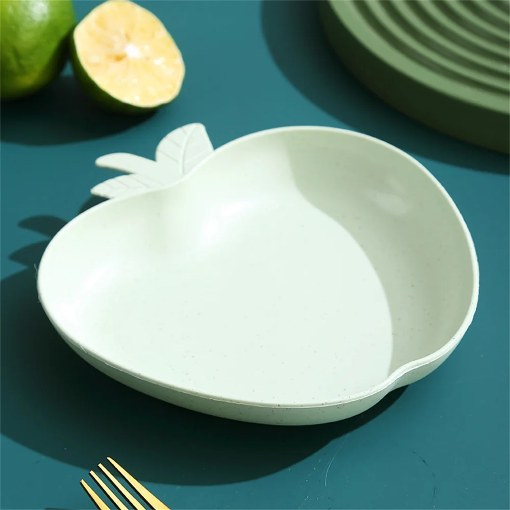 

Multifunctional Vegetable Fruit Plate Plastic Wheat Platycodon Baby Snack Plate High Quality Apple Plate Kitchen Tool Creative