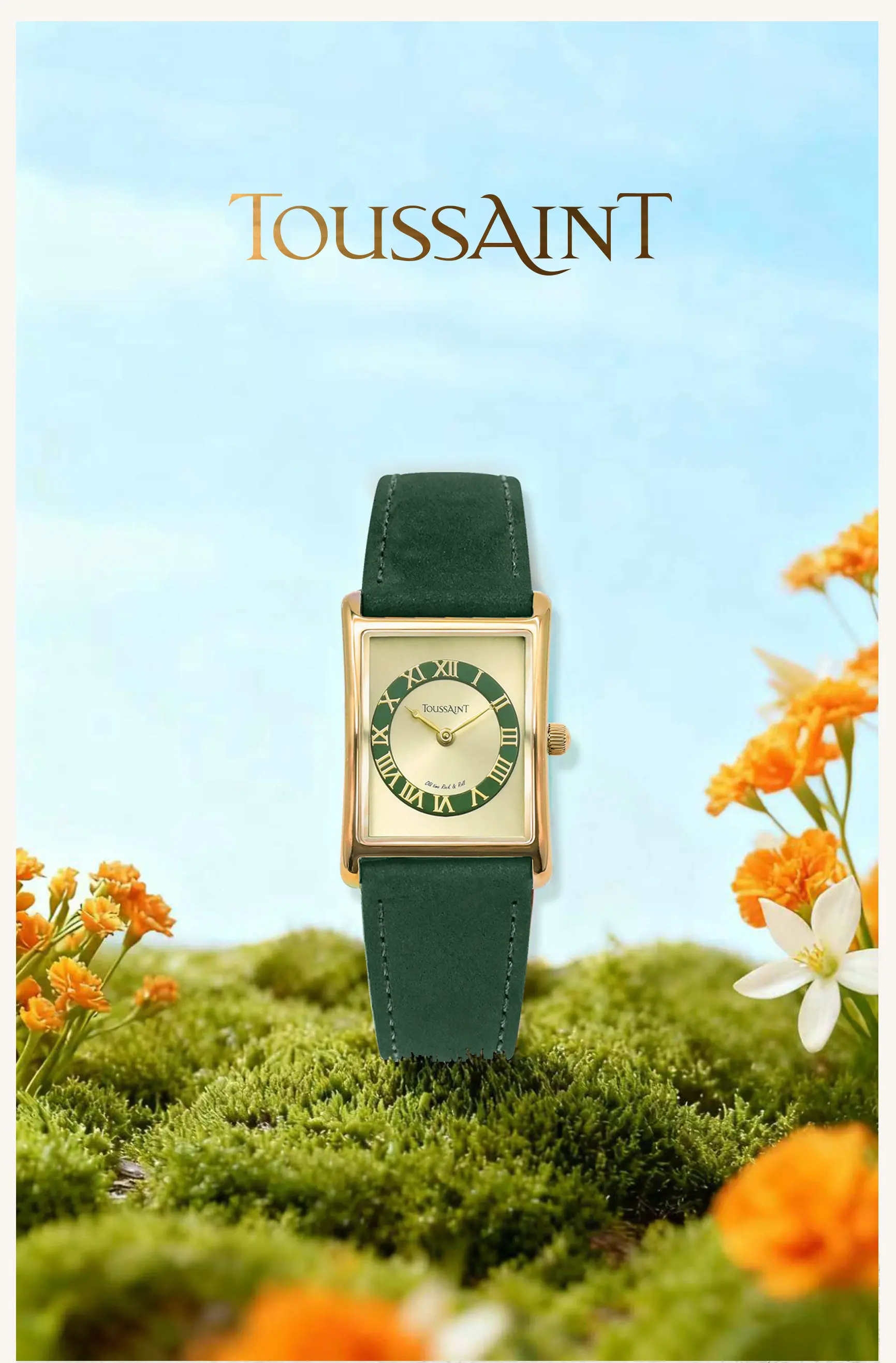 Фото Новые женские часы TOUSSAINT Toussaint Small Waist Series Moss Velvet Green, простые и универсальные. №2