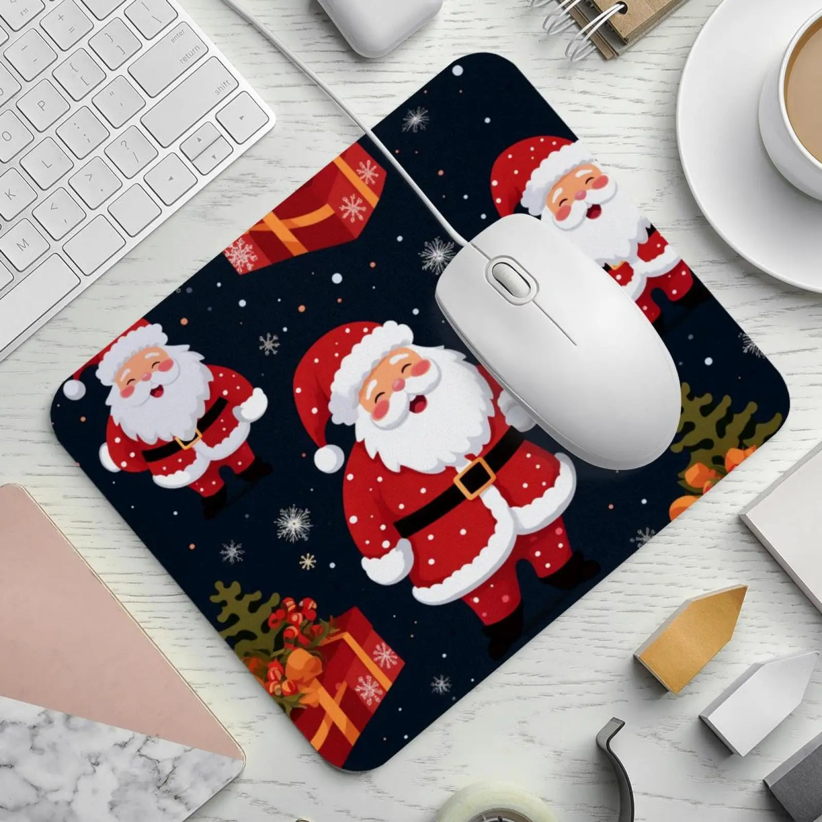 Лидер продаж милые рождественские квадратные коврики для мыши с принтом