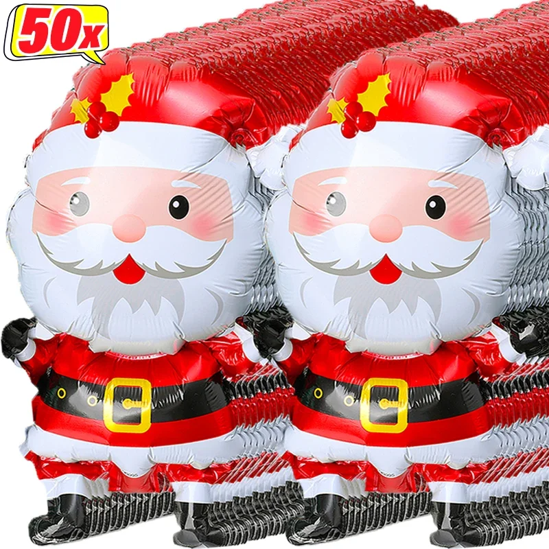 50/1 шт. Рождественский фольгированный воздушный шар имбирный человек Санта-Клаус