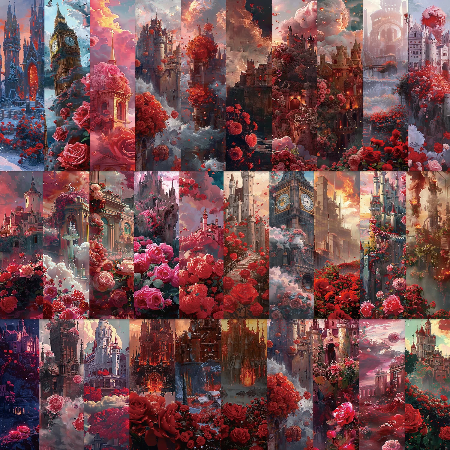 Закладки для книг в виде цветов 30 шт