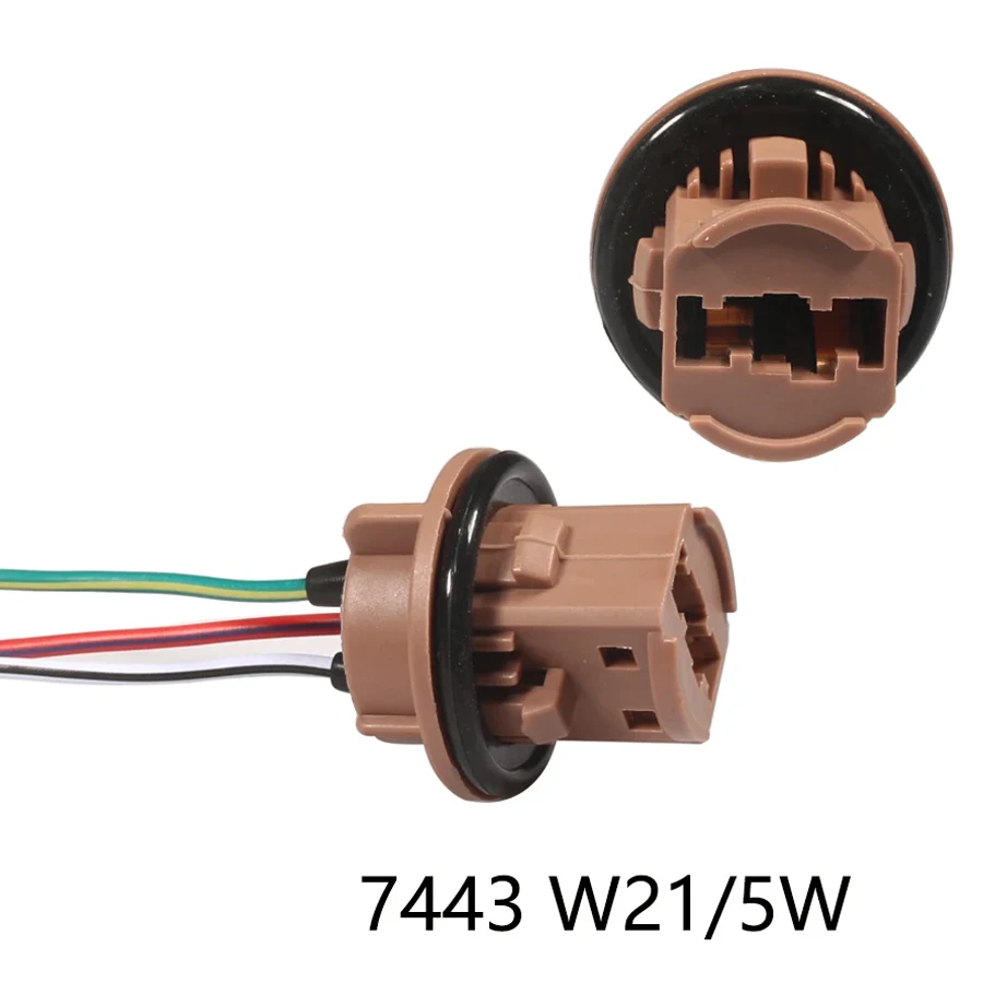 

1 пара T20 7443 W21/5 Вт 7440 W21W, цоколь адаптера, гнездовая вилка, соединительная проводка, подходит для автомобильного стоп-сигнала, лампа заднего хода