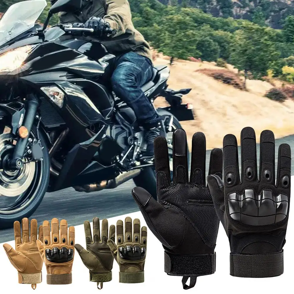 

1 Pair Full Finger Gloves Simple Long Lasting Wear Resistant for Sports Men Gloves Touch Screen Gloves
