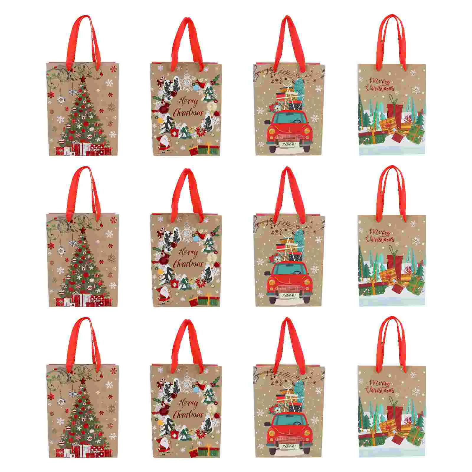 

Christmas Giftpaper Treatholiday Candy Goodie Party Present Packaging Merchandise Tote