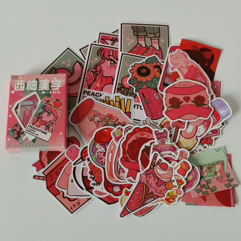 

50pcsCartoon Anime Handbook Diary Material Decorative Seal Sticker Decorative Scrapbooking diy Label Diary Stationery Journal