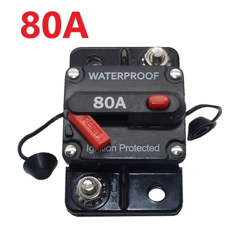 

30A 40A 50A 60A 70A 80A 100A 120A 150A 200A 250A 300A AMP Circuit Breaker Fuse Reset 12-48V DC Car Boat Auto Waterproof