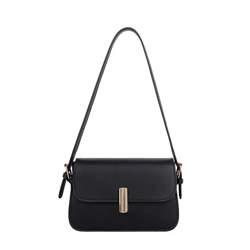 

Retro Solid Color Women's Bag 2023 New Trend PU Leather Shoulder Bag Fashion Texture Small Square Bag Simple All-match Handbags