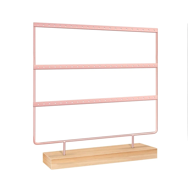 

66-Hole 3-Layer Earring Storage Box With Bracket, Earring Holder, Gift Box, Wooden Jewelry Rack/Earring Tray