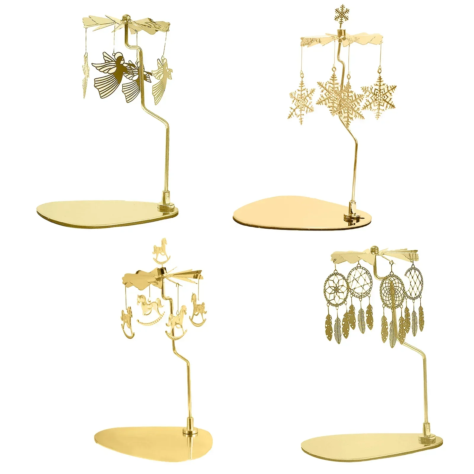 Свеча-карусель вращающийся подсвечник из нержавеющей стали с подносом