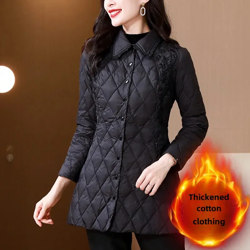 Высококачественное возрастное хлопковое пальто для мам среднего возраста в