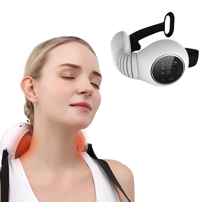 

Pulse Neck Massager Heat Pain Relief Wireless Smart Deep Tissue Electric Rotary Shiatsu Shoulder and Neck Body Massager Relax
