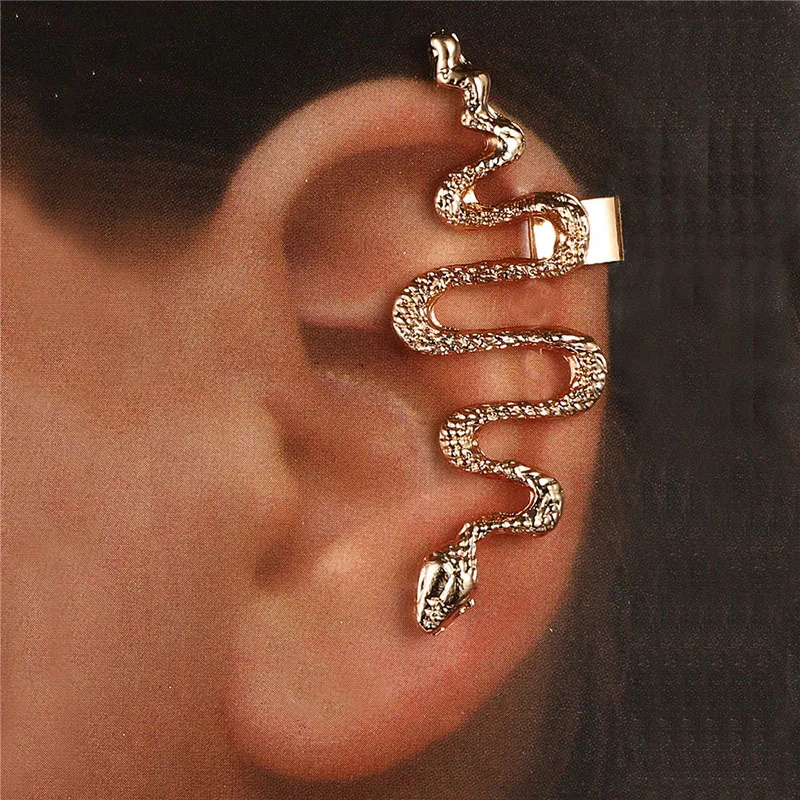 

Silver Color Snake Ear Cuff Non-Piercing Ear Clip Earrings for Women Men Fake Cartilage Earring Cuff Trend Jewelry Wholesale