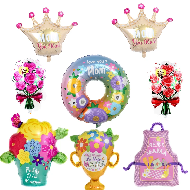 Фартук с пончиками и цветами воздушный шар из алюминиевой пленки серия на день