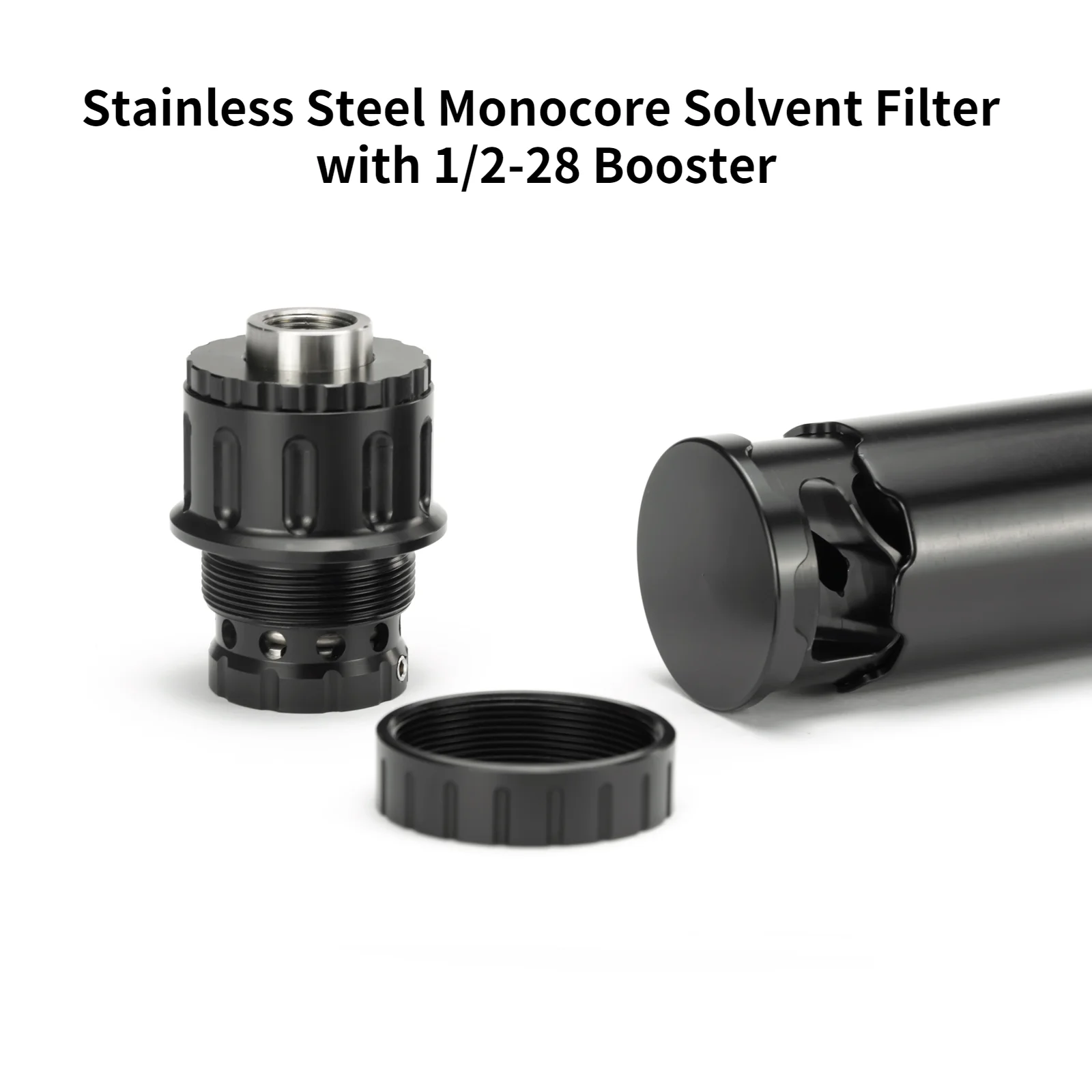 

6.5''L 1.5"OD Stainless Steel Single Core Solvent Tube Fuel 1-3/16x24 Monocore 9.5mm Hole+1/2x28 Stainless Steel Piston Booster