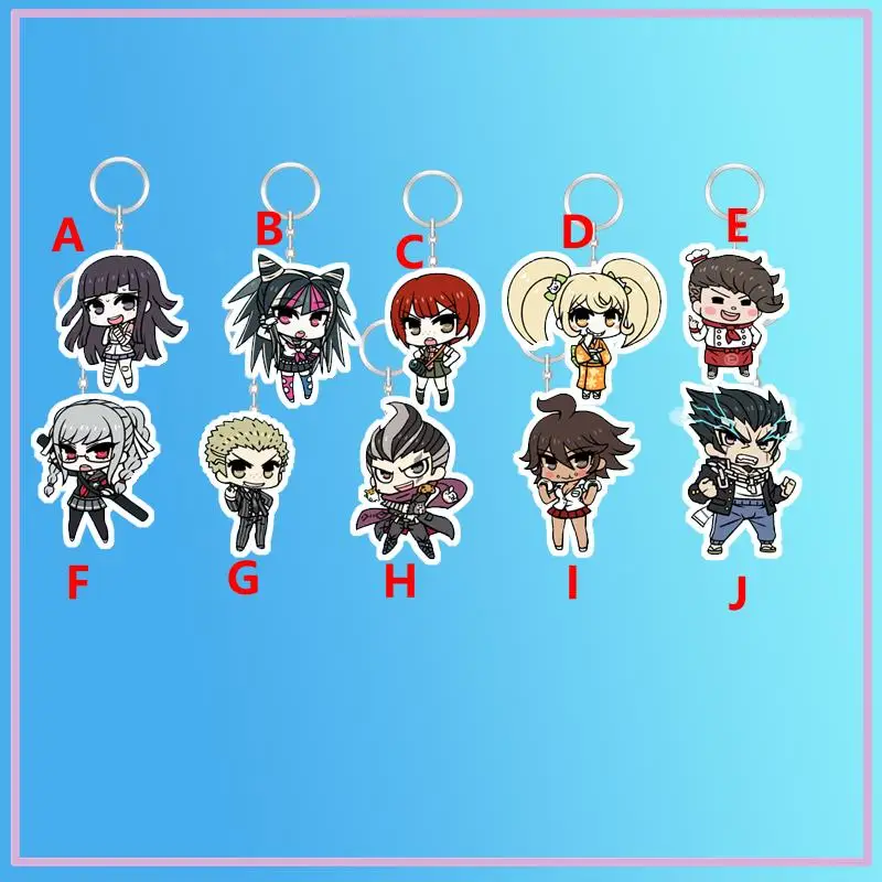 

Anime Keychain Danganronpa Kuzuryu Fuyuhiko Tanaka Gandamu Acrylic Keyring strap Figure hanging accessories 6cm