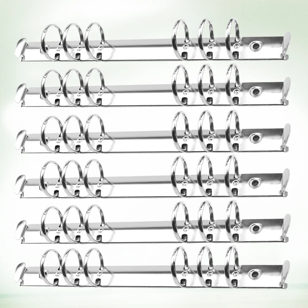 

6pcs 6 Hole Ring Binder Mechanisms Replacement Metal Clip Ring Binder for Paper Storage Folder Planner Accessories