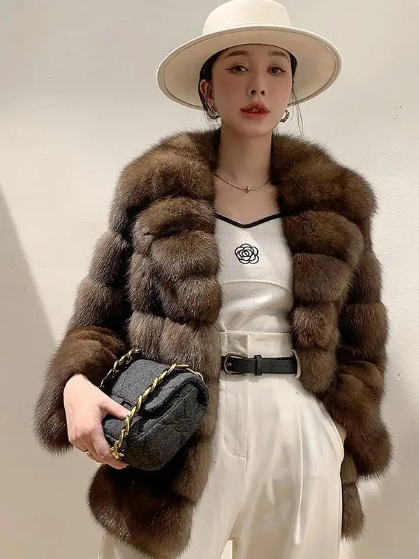 2024 зимняя новая импортная русская верхняя одежда из меха норки Zibeline Starry Sky