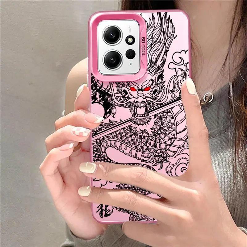 phone case for Xiaomi Redmi Note 13 5G 11 Pro Plus 13C 10S 12 9S Protective Sleeve TPU Cover funda Mega Giant Cute Dragon Art