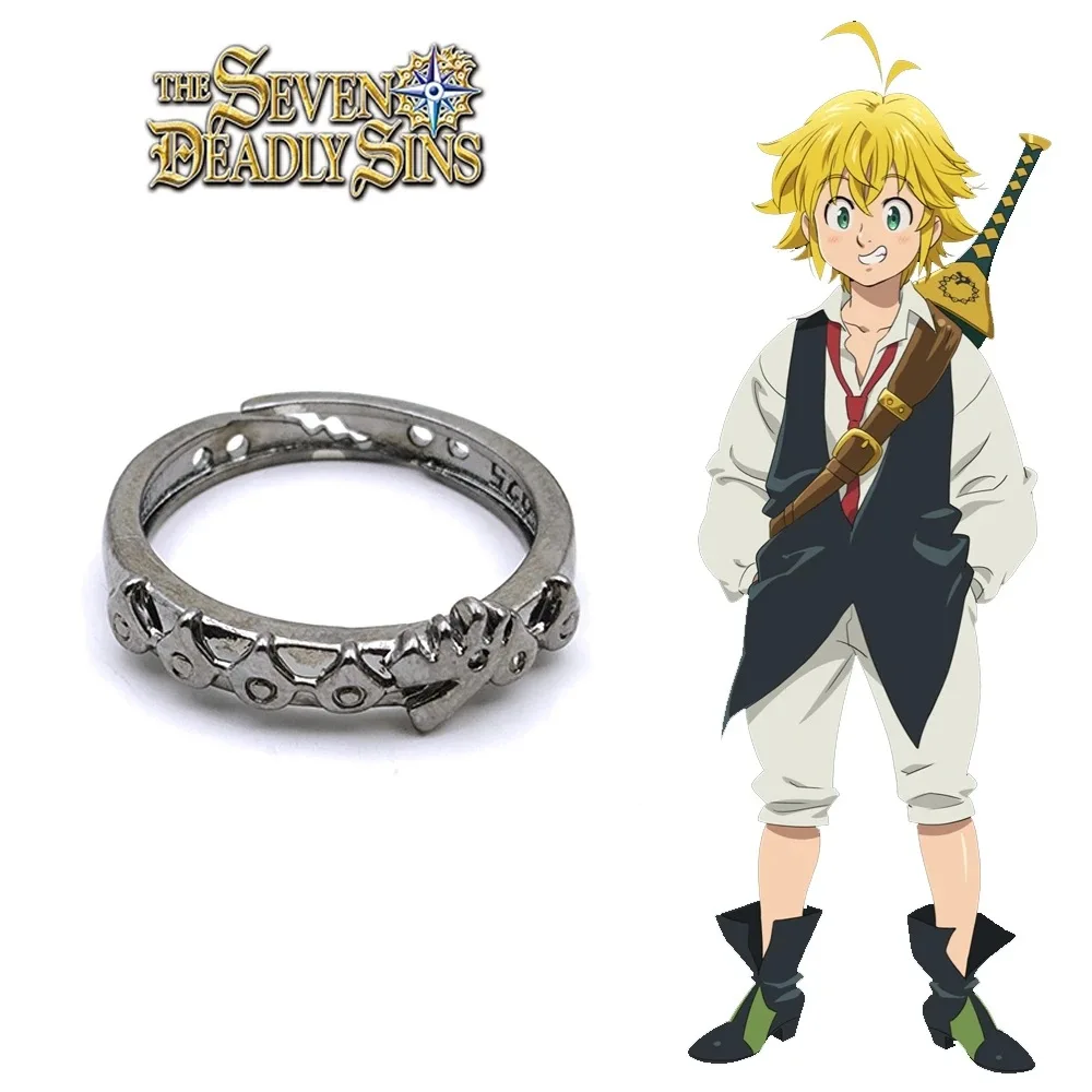 

Anime The Seven Deadly Sins Meliodas Dragon Ring Nanatsu No Taizai Cosplay Unisex Adjustable for Men Jewelry Accessories