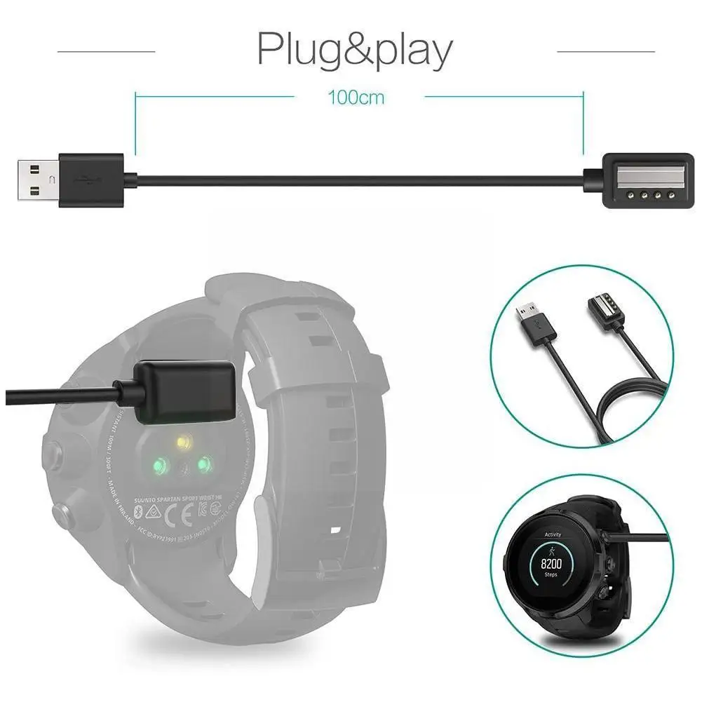

High Quality Usb Charger Charging Cable For Suunto 9 Baro Suunto 9 Watch D5 Spartan Sport Wrist Ultra Ambit 4 Y6i6