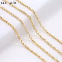 2345 5mm 14k gold plated brass metal round link chain diy jewelry accessories necklace bracelet fittings components findings