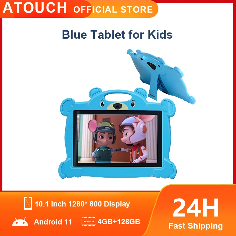 ATOUCH 10.1 Inch Children's Tablets Android 11 Octa Core 4GB 128GB WIFI 6000mAh Learning Tablets for Kids Leaning WIth Kid APP