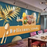 custom light luxury delicious steak tooling style mural wall wallpaper for living room bedroom background decor papel de parede