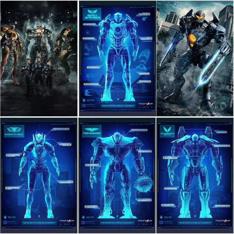

Pacific Rim Poster Gipsy Danger Crimson Typhoon Wallpaper Wall Sticker Mural Painting Dormitory Bedroom Oil Painting Decoration