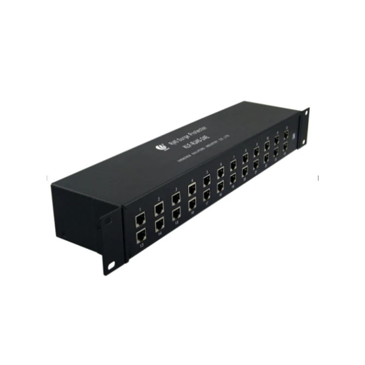 

IEC standard 1u rackmount 24 numbers rj45 poe network surge protector