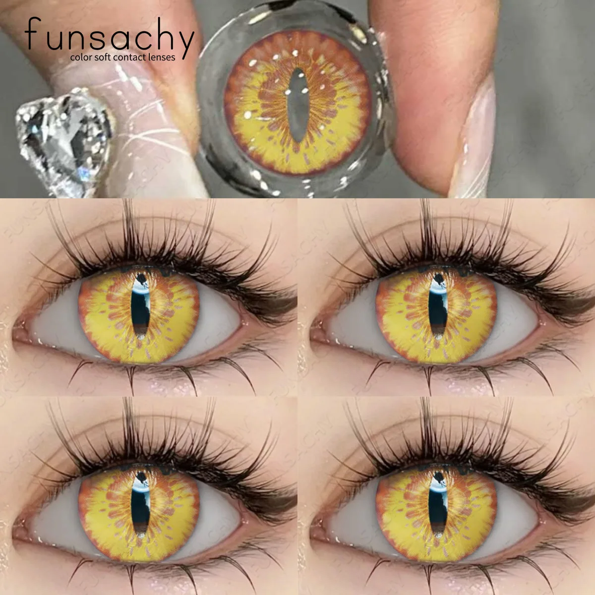 FUNSACHY 1 пара красочных контактных линз на Хэллоуин для глаз разноцветные линзы