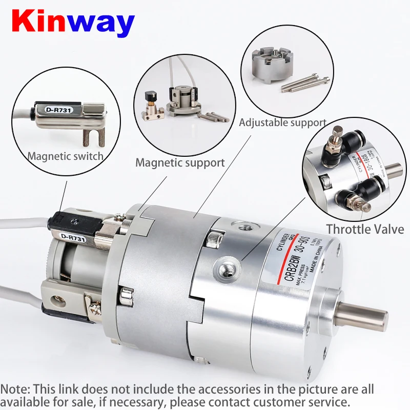 Пневматический 90-градусный зажим и прессование вращающегося цилиндра