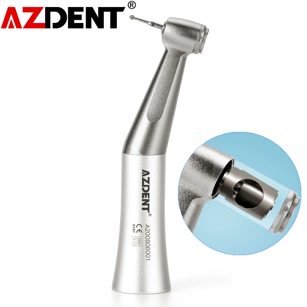 Azdent Dental Low Speed FG 1.6mm Bur Contra Angle Handpiece 1:1 Direct Drive 20,000Rpm