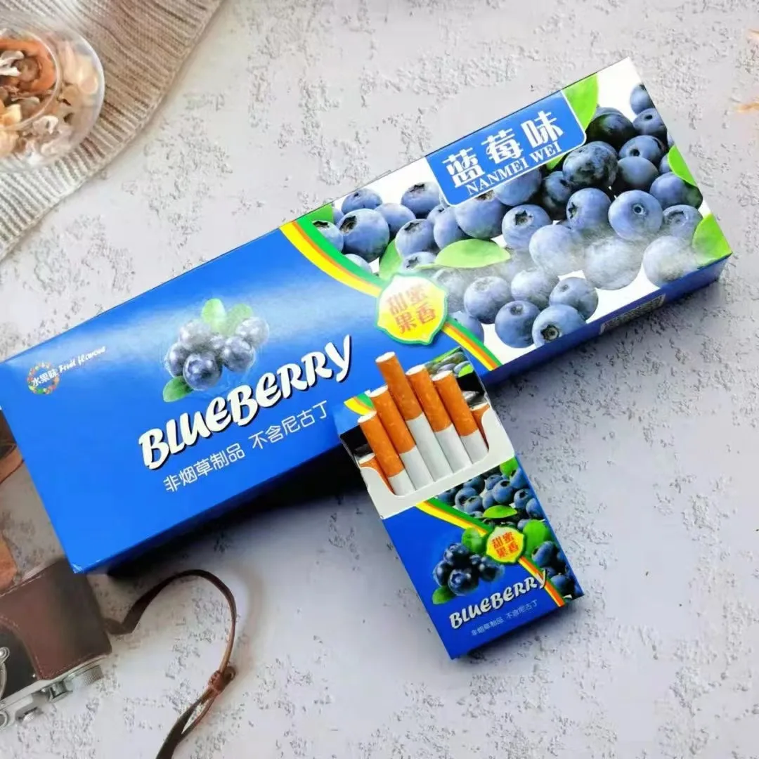 

2022 New Hot Sale Blueberry Peach Flavor Herbal Tea Smoke Women Men Healthy Cigarettes No Nicotine Tobacco Fruit Tea