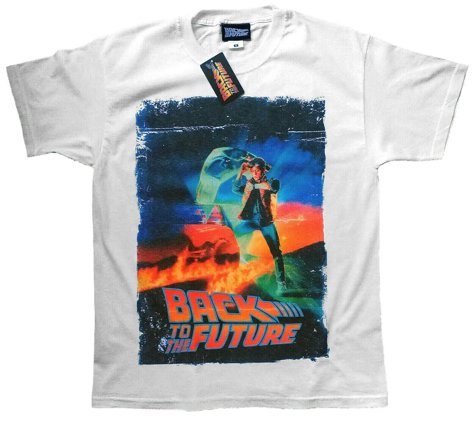 Футболка Назад в будущее, официальный постер, белая футболка декориана, SMLXLXXL