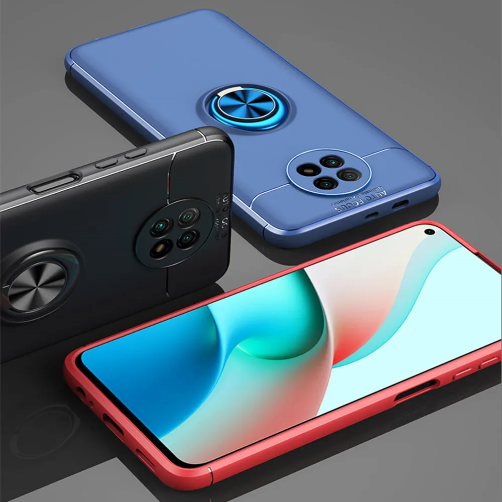 

Redmi Note 9T Phone Case Xiomi Redmi Note 9 5G Multi Function Magnetic Ring 360 Rotation Anti-Drop Soft Silicone Back Cover