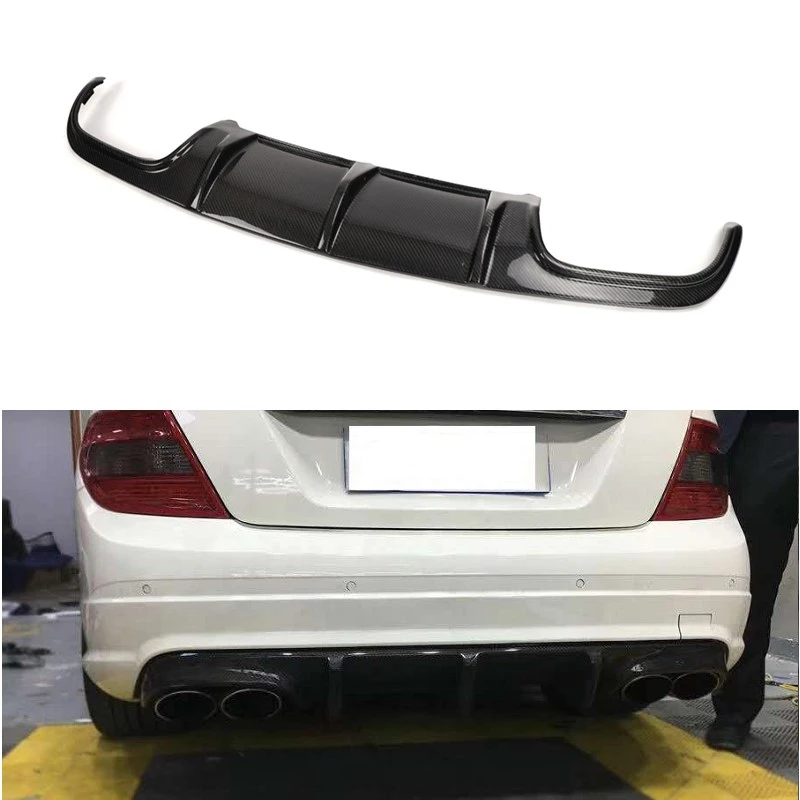 Губа диффузора заднего бампера из углеродного волокна для Mercedes W204 pre facelift C Class C180