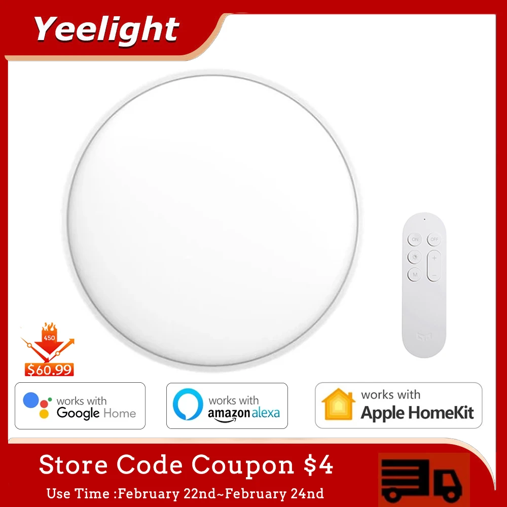 

Yeelight XianYu C2001C550 50W Smart Ceiling Light Remote APP Voice Control Intelligent Lamp Works With Homekit Lantern Lamp