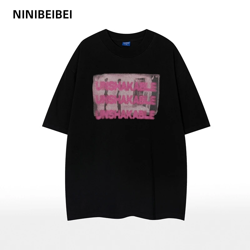 

Cotton Y2k Retro T-shirts Oversize Streetwear Letter Oversized Harajuku CLOTHES Kanye Men's Clothing Fugees T-shirt Man Tops