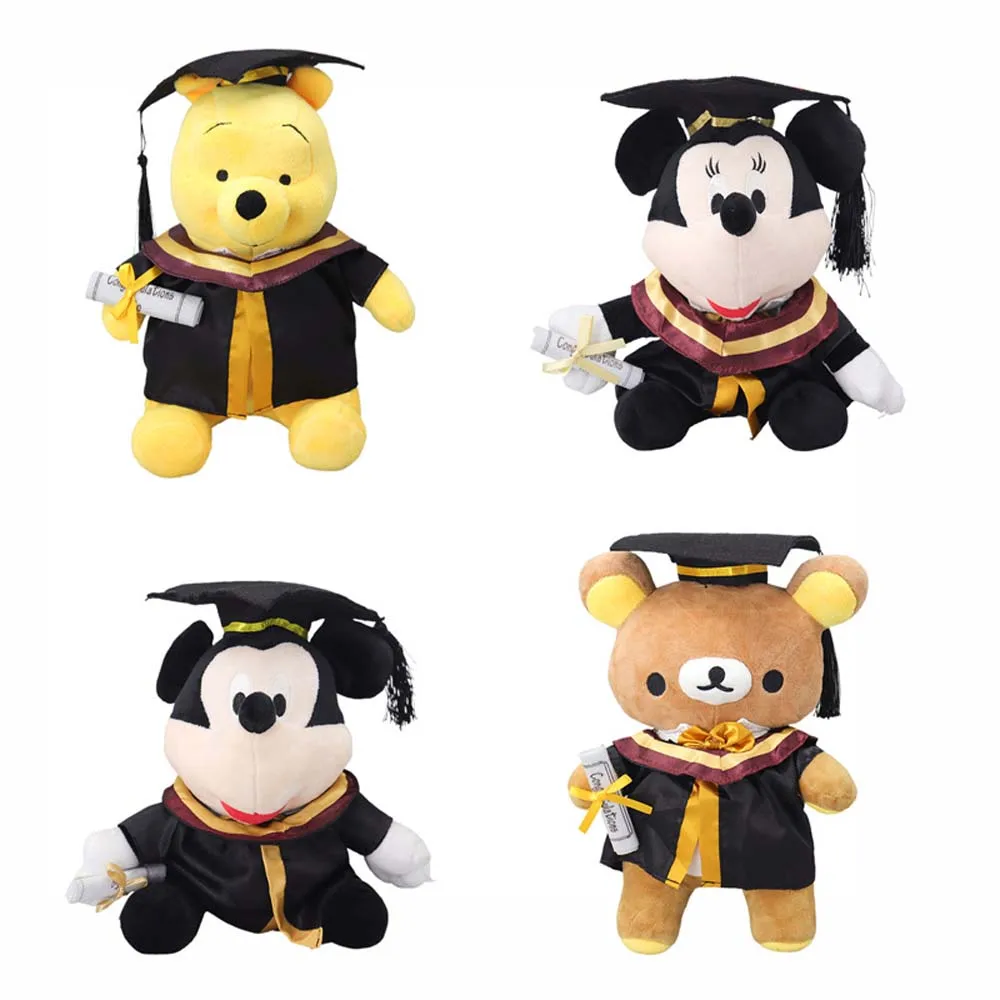 

30CM Disney Stuffed Plush Doll Kawayi Winnie the Pooh Little Bear Mickey Minnie Mouse Cute Peluche Toy Gift For Kids