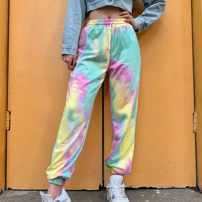 

Tie Dyed Gradient Sweatpants Korean Fashion Streetwear High Waist Harem Pants Harajuku Loose Jogging Pants Casual Trousers