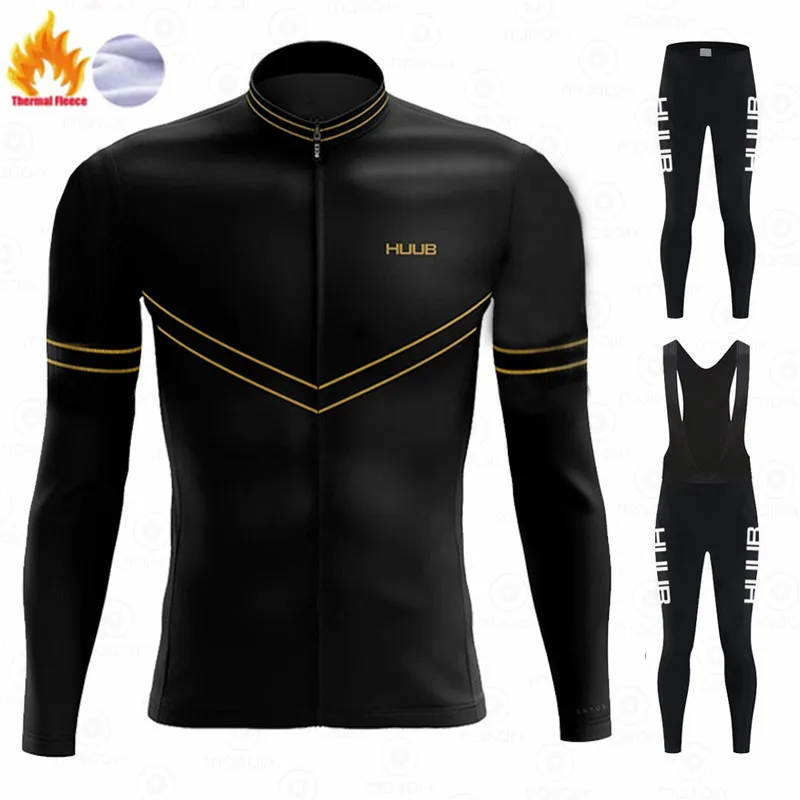 

Новинка 2022, зимний теплый флисовый комплект одежды HUUB для велоспорта, гоночные велосипедные костюмы, одежда для велоспорта