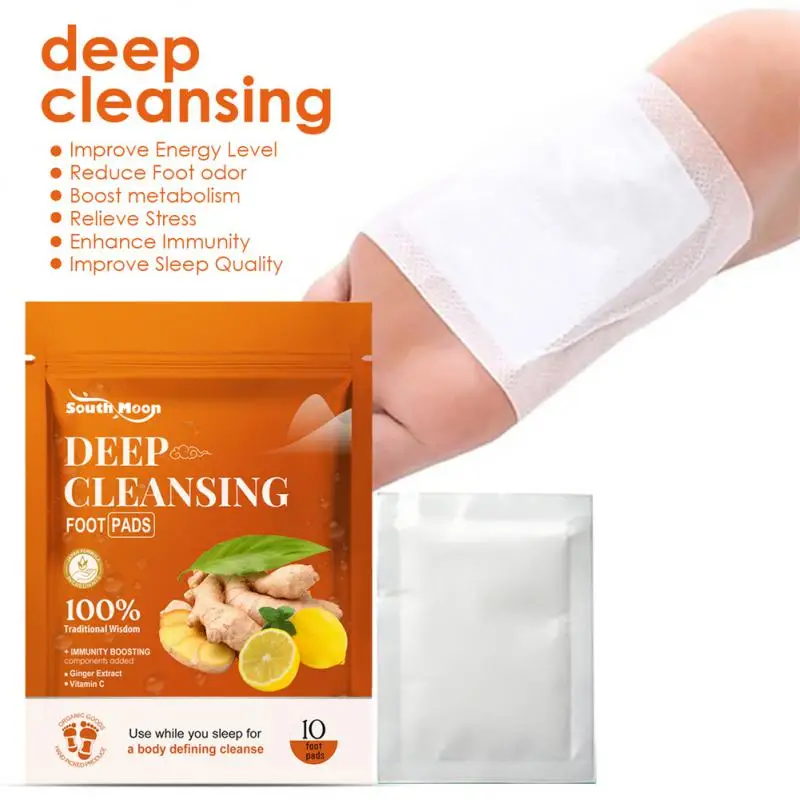 

10/12/Detox Foot Patches Ginger Cleansing Foot Pads Remove Dampness Toxins Relieve Stress Improve Sleep Body Foot Care