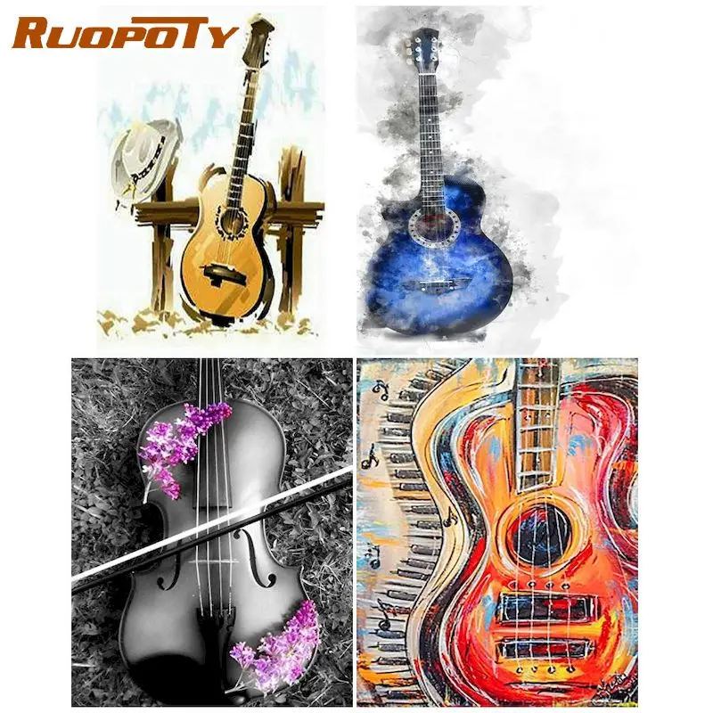 

RUOPOTY 5D Full Square Diamond Painting DIY Cross Stitch Crafts Kit Guitar Violin Mosaic Diamond Embroidery Gift Home Decor