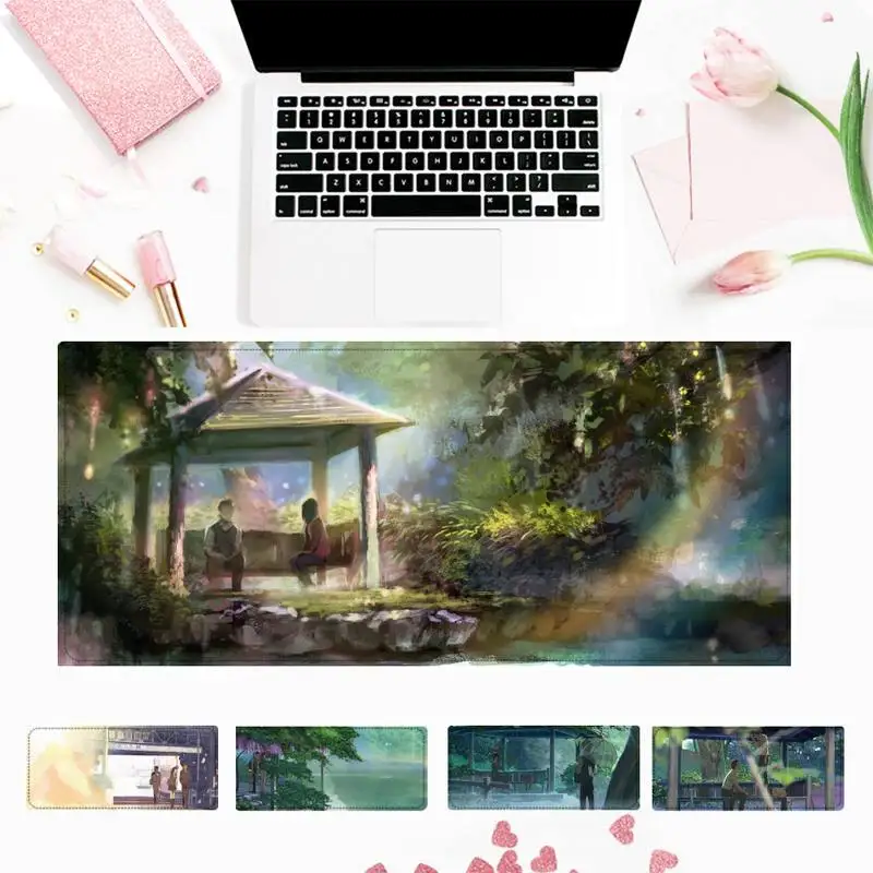 

Trendy The Garden of Words Mouse Pad Laptop PC Computer Mause Pad Desk Mat For Big Gaming Mouse Mat For Overwatch/CS GO