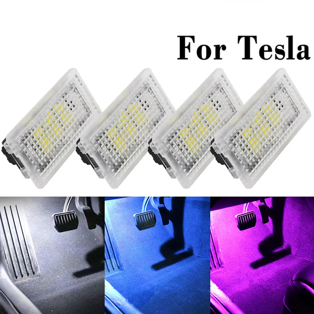 

1/2/4/8PCS LED Car Foot Light Ambient Lamp For Tesla Model 3 Y X S Car Accessories Interior Decoration Lights Atmosphere Lamp