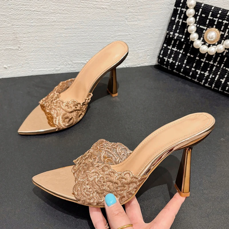 Шлепанцы Liyke женские с вышивкой ручной работы пеньковые сандалии пикантные туфли