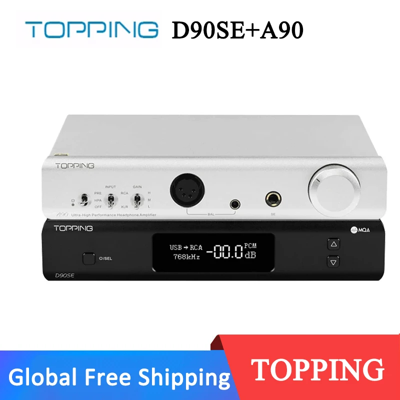 

TOPPING D90SE MQA декодер + TOPPING A90 усилитель для наушников